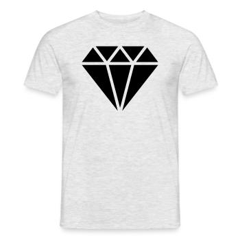Diamond, symbol, love, fidelity, wedding, bride - Men's T-Shirt - heather grey - Front - AI Model Male 178 dark (178cm)