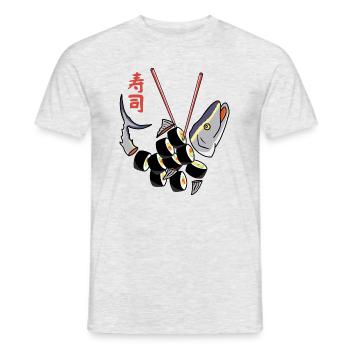 Tuna Sushi - Men's T-Shirt - heather grey - Front - AI Model Male 178 dark (178cm)