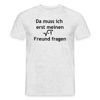 Nerd-Shirt imaginärer Freund - Männer T-Shirt - Grau meliert - Vorne - AI Model Male 178 dark (178cm)