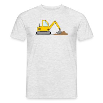 Bagger Design/ Baustelle - Männer T-Shirt - Grau meliert - Vorne - AI Model Male 178 dark (178cm)