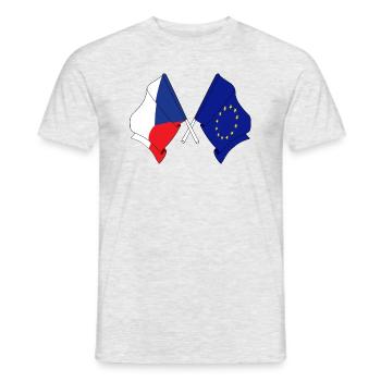 Flagge der Tschechischen Republik, Flagge Europa - Männer T-Shirt - Grau meliert - Vorne - AI Model Male 178 dark (178cm)