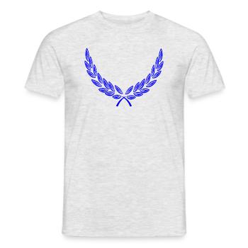 Bodendekoration Lorbeerkranz blau - Männer T-Shirt - Grau meliert - Vorne - AI Model Male 178 dark (178cm)