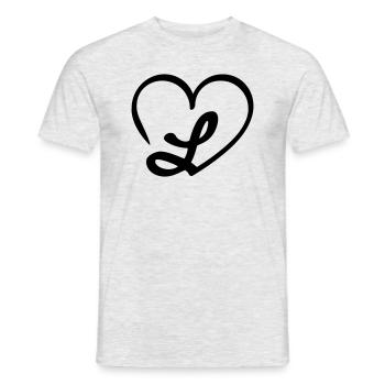Liebe Buchstabe L mit Herz - Männer T-Shirt - Grau meliert - Vorne - AI Model Male 178 dark (178cm)