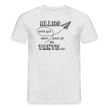 Alles wird gut lustiger Spruch Tante - Männer T-Shirt - Grau meliert - Vorne - AI Model Male 178 dark (178cm)