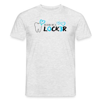 Bleib mal LOCKER - Zahn - Herz - Männer T-Shirt - Grau meliert - Vorne - AI Model Male 178 dark (178cm)