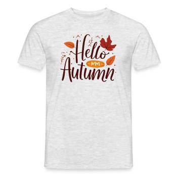 Hello Autumn Autumn Leaves - Men's T-Shirt - heather grey - Front - AI Model Male 178 dark (178cm)
