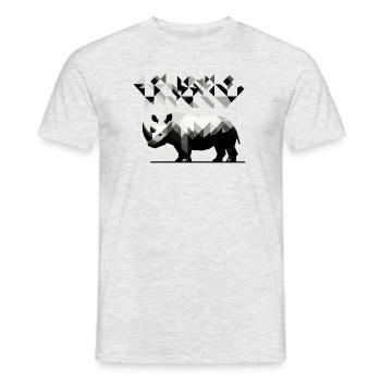 Rhinocéros géométrique - T-shirt homme - gris chiné - Devant - AI Model Male 178 dark (178cm)