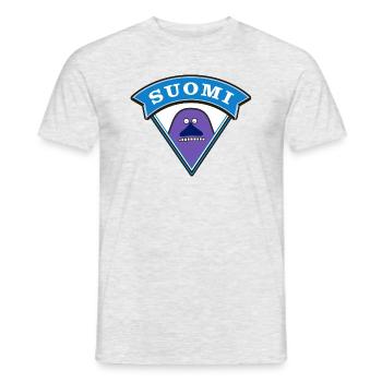 "Suomi" - Men's T-Shirt - heather grey - Front - AI Model Male 178 dark (178cm)