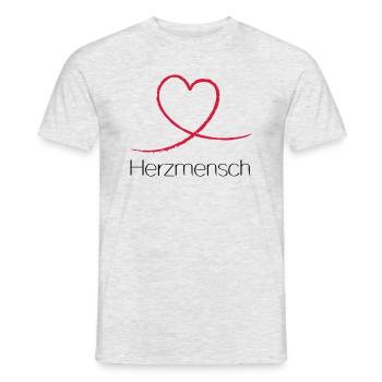 heart man - Men's T-Shirt - heather grey - Front - AI Model Male 178 dark (178cm)