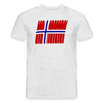 Norway Norge Flag painted norsk - Men's T-Shirt - heather grey - Front - AI Model Male 178 dark (178cm)