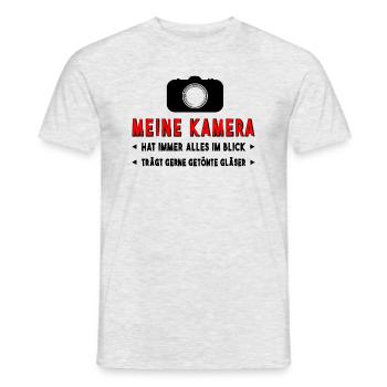 Kamera Fotograf - Männer T-Shirt - Grau meliert - Vorne - AI Model Male 178 dark (178cm)