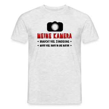 Kamera fotografieren - Männer T-Shirt - Grau meliert - Vorne - AI Model Male 178 dark (178cm)