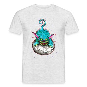 SPACE CAT - Men's T-Shirt - heather grey - Front - AI Model Male 178 dark (178cm)