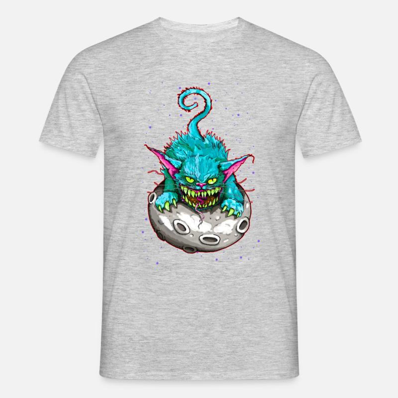 SPACE CAT - Männer T-Shirt - Grau meliert