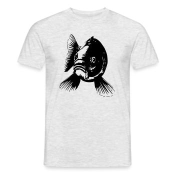 Black Front Carp T-Shirt. - Men's T-Shirt - heather grey - Front - AI Model Male 178 dark (178cm)