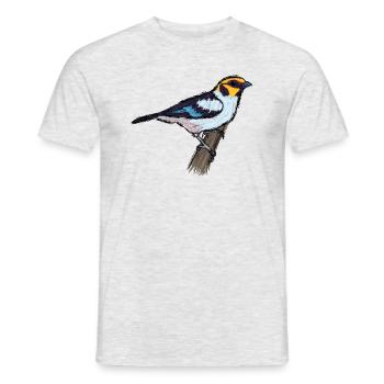 Tangerine à face rouge / Tanager face à la flamme Design I - T-shirt homme - gris chiné - Devant - AI Model Male 178 dark (178cm)