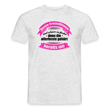 Beste Freundin - Männer T-Shirt - Grau meliert - Vorne - AI Model Male 178 dark (178cm)