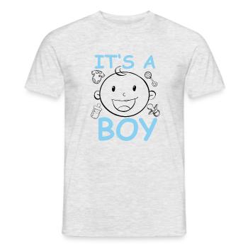It's a Boy Gender Reveal Boy Birth Sex - Men's T-Shirt - heather grey - Front - AI Model Male 178 dark (178cm)