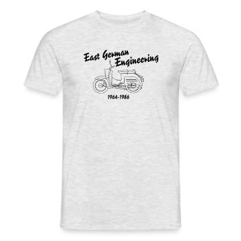 Simson Schwalbe KR51 - East German Engineering - Männer T-Shirt - Grau meliert - Vorne - AI Model Male 178 dark (178cm)
