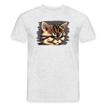 Cat face - Men's T-Shirt - heather grey - Front - AI Model Male 178 dark (178cm)