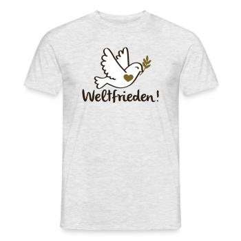 Friedenstaube - Männer T-Shirt - Grau meliert - Vorne - AI Model Male 178 dark (178cm)