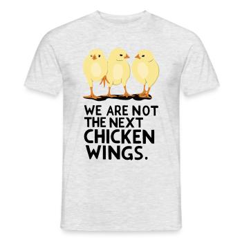 Nous ne sommes pas les prochaines Ailes de poulet - T-shirt homme - gris chiné - Devant - AI Model Male 178 dark (178cm)