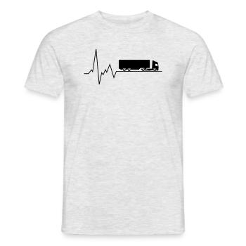 herzschlag aufleger lkw - Männer T-Shirt - Grau meliert - Vorne - AI Model Male 178 dark (178cm)