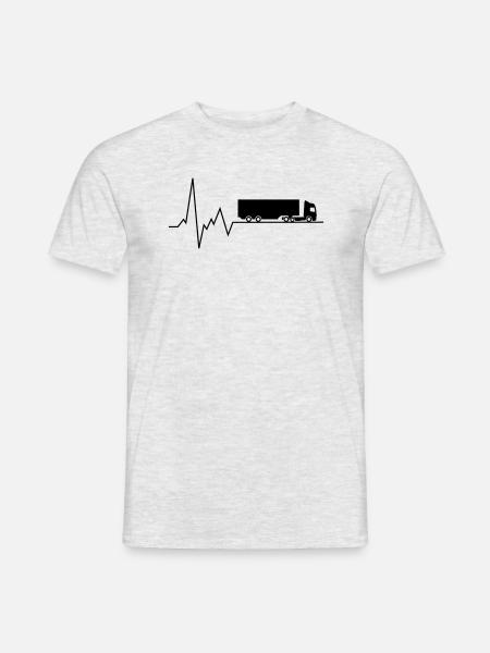 herzschlag aufleger lkw - Männer T-Shirt - Grau meliert