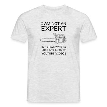 Chainsaw expert - Men's T-Shirt - heather grey - Front - AI Model Male 178 dark (178cm)