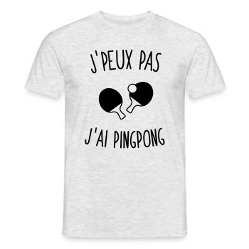 J'peux pas j'ai pinpong 1c - T-shirt homme - gris chiné - Devant - AI Model Male 178 dark (178cm)