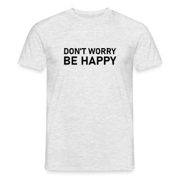 Don t worry be happy - present - Men's T-Shirt - heather grey - Front - AI Model Male 178 dark (178cm)