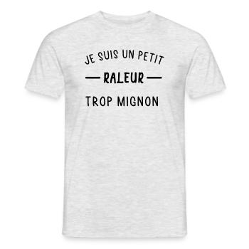 Je suis un petit râleur trop mignon - cadeau - T-shirt homme - gris chiné - Devant - AI Model Male 178 dark (178cm)