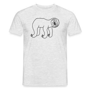Paresseux fatigué couché pendu - T-shirt homme - gris chiné - Devant - AI Model Male 178 dark (178cm)