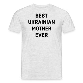Ukrainische Mutter Spruch - Männer T-Shirt - Grau meliert - Vorne - AI Model Male 178 dark (178cm)