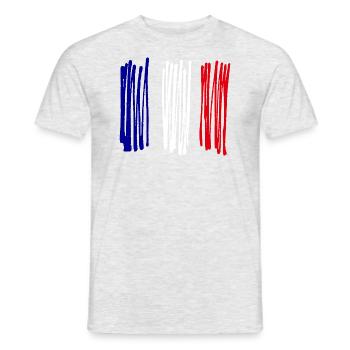 Frankreich Streifen - Männer T-Shirt - Grau meliert - Vorne - AI Model Male 178 dark (178cm)