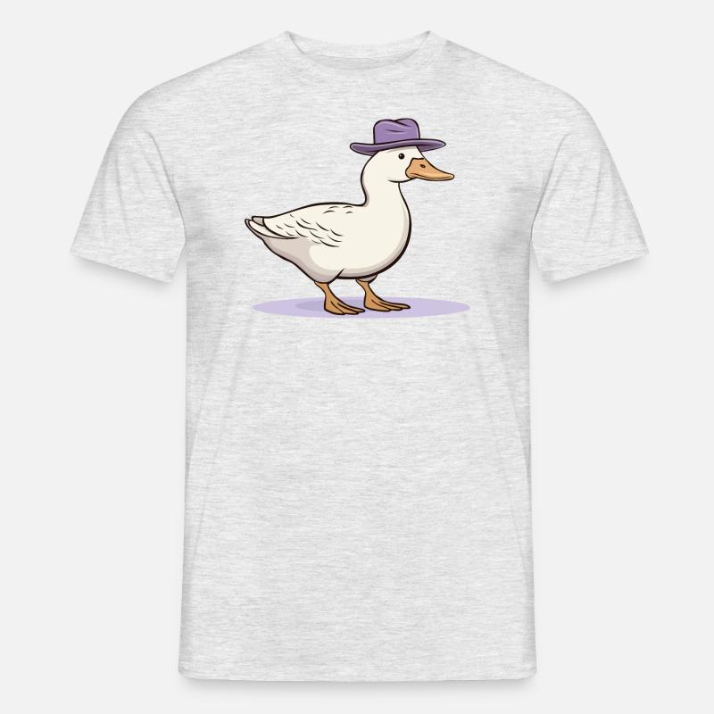 Duck with hat - Männer T-Shirt - Grau meliert