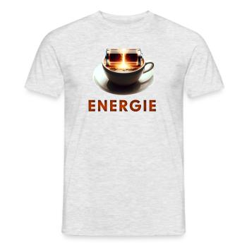 Kaffee-Power - Männer T-Shirt - Grau meliert - Vorne - AI Model Male 178 dark (178cm)