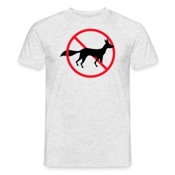 Panneau d’interdiction de renard, pas d’avis de zone - T-shirt homme - gris chiné - Devant - AI Model Male 178 dark (178cm)