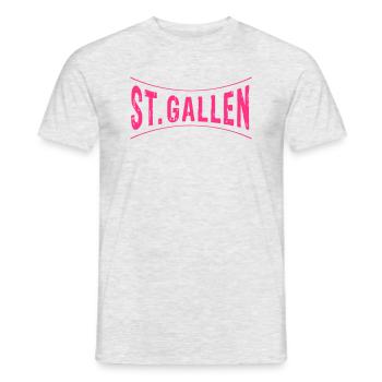 St.Gallen  | Sankt Gallen (Vectorgraphic) - Männer T-Shirt - Grau meliert - Vorne - AI Model Male 178 dark (178cm)