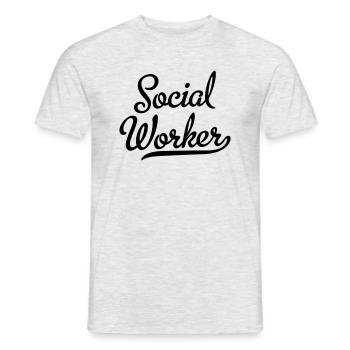Travailleur social - T-shirt homme - gris chiné - Devant - AI Model Male 178 dark (178cm)