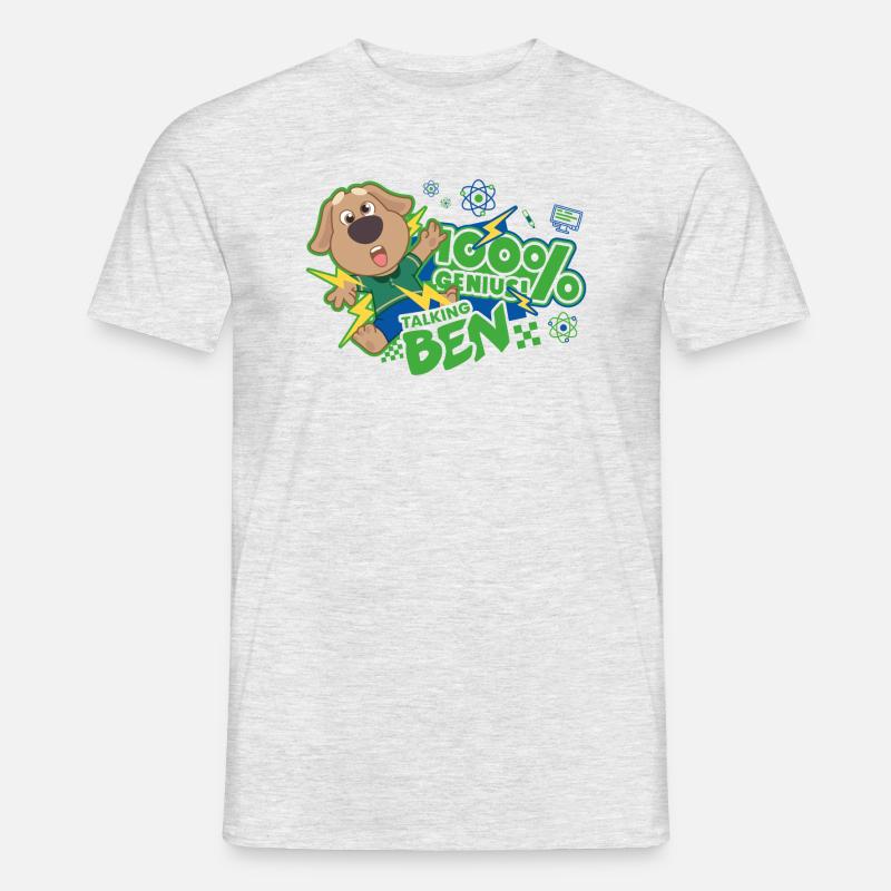 Talking Ben 100% Genius - Männer T-Shirt - Grau meliert