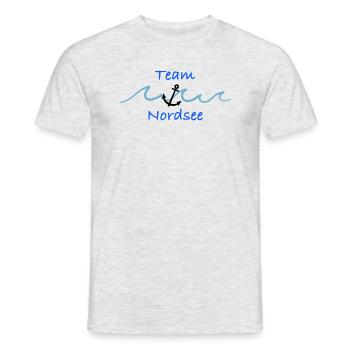 T- Shirt, Nordsee, Anker, Meer, Geschenkartikel - Männer T-Shirt - Grau meliert - Vorne - AI Model Male 178 dark (178cm)