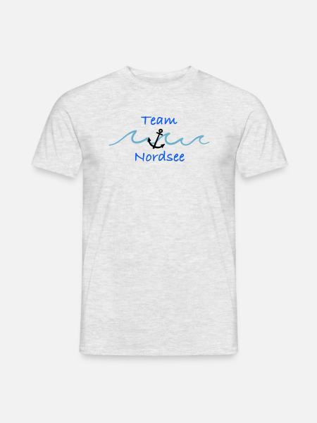 T- Shirt, Nordsee, Anker, Meer, Geschenkartikel - Männer T-Shirt - Grau meliert