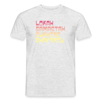 Yoga Shirt / Lokah Samastah Sukhino Bhavantu - Männer T-Shirt - Grau meliert - Vorne - AI Model Male 178 dark (178cm)