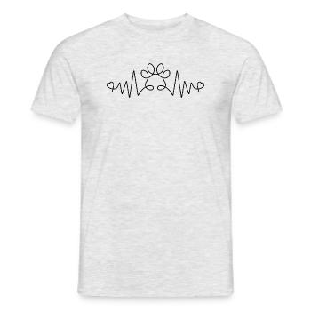 Katzensignatur, Katzenliebhaber-Geschenk - Männer T-Shirt - Grau meliert - Vorne - AI Model Male 178 dark (178cm)