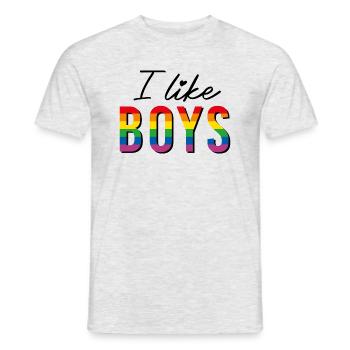 LGBTQIA+ I like girls rainbow flag gay - Men's T-Shirt - heather grey - Front - AI Model Male 178 dark (178cm)