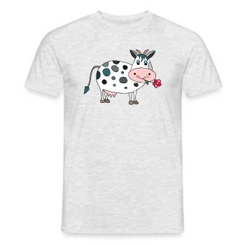 Vache - T-shirt homme - gris chiné - Devant - AI Model Male 178 dark (178cm)