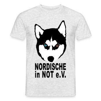 Nordische in Not e.V. - Männer T-Shirt - Grau meliert - Vorne - AI Model Male 178 dark (178cm)