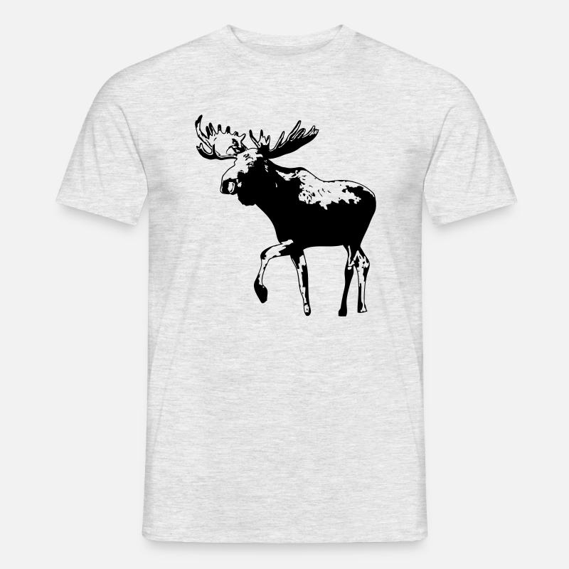 elch - elk - moose - jagd - jäger - Männer T-Shirt - Grau meliert