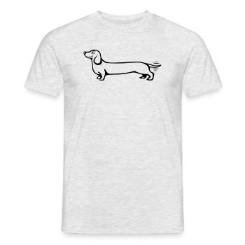 chien teckel - T-shirt homme - gris chiné - Devant - AI Model Male 178 dark (178cm)
